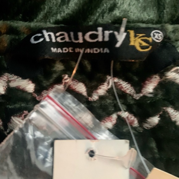 Chaudry KC Y2K Green Velvet Embellished Boho Maxi Skirt NWT Size XS - Picture 7 of 13